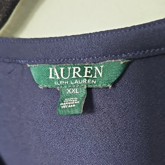 Lauren Ralph Lauren Classy Casual Navy Blue Buttoned Tunic XXL - Picture 2 of 10